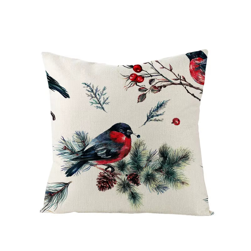 45X45CM Linen Christmas Print Pillows Case Livingroom Sofa Couch Decorative Throw Pillows