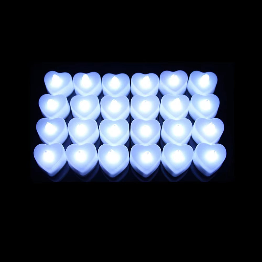 LED Flameless Heart-Shaped Candle Lights