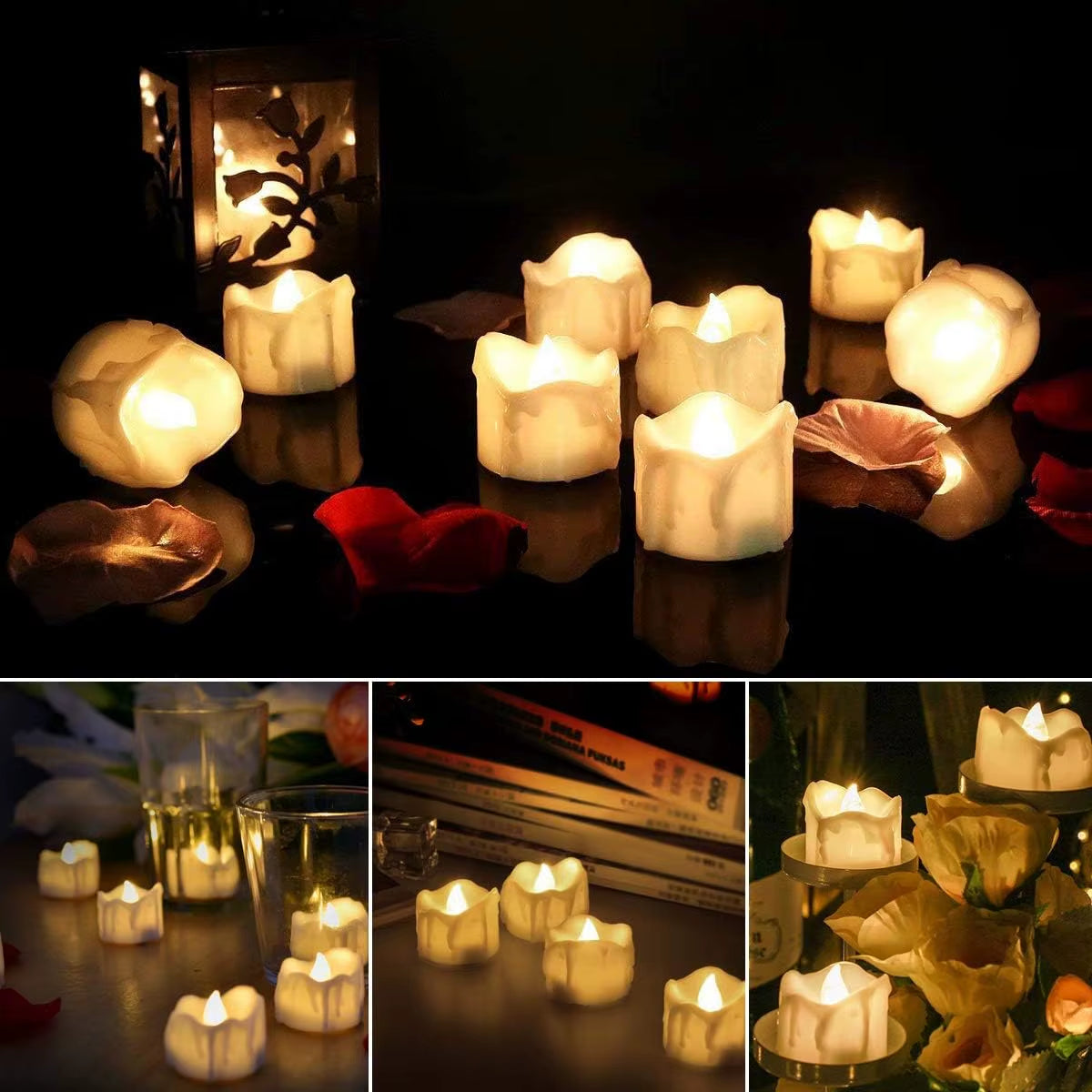LED Candles 48/24/12 Pack Battery Operated Candles Batteries Lights Candles to Create Warm Ambiance Naturally Flickering Bright