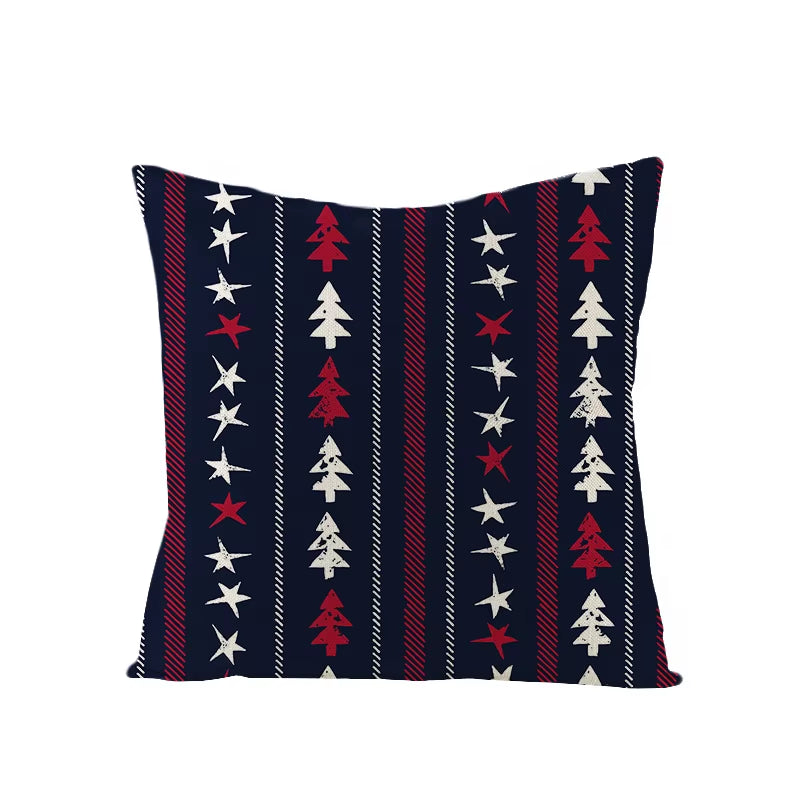 45X45CM Linen Christmas Print Pillows Case Livingroom Sofa Couch Decorative Throw Pillows