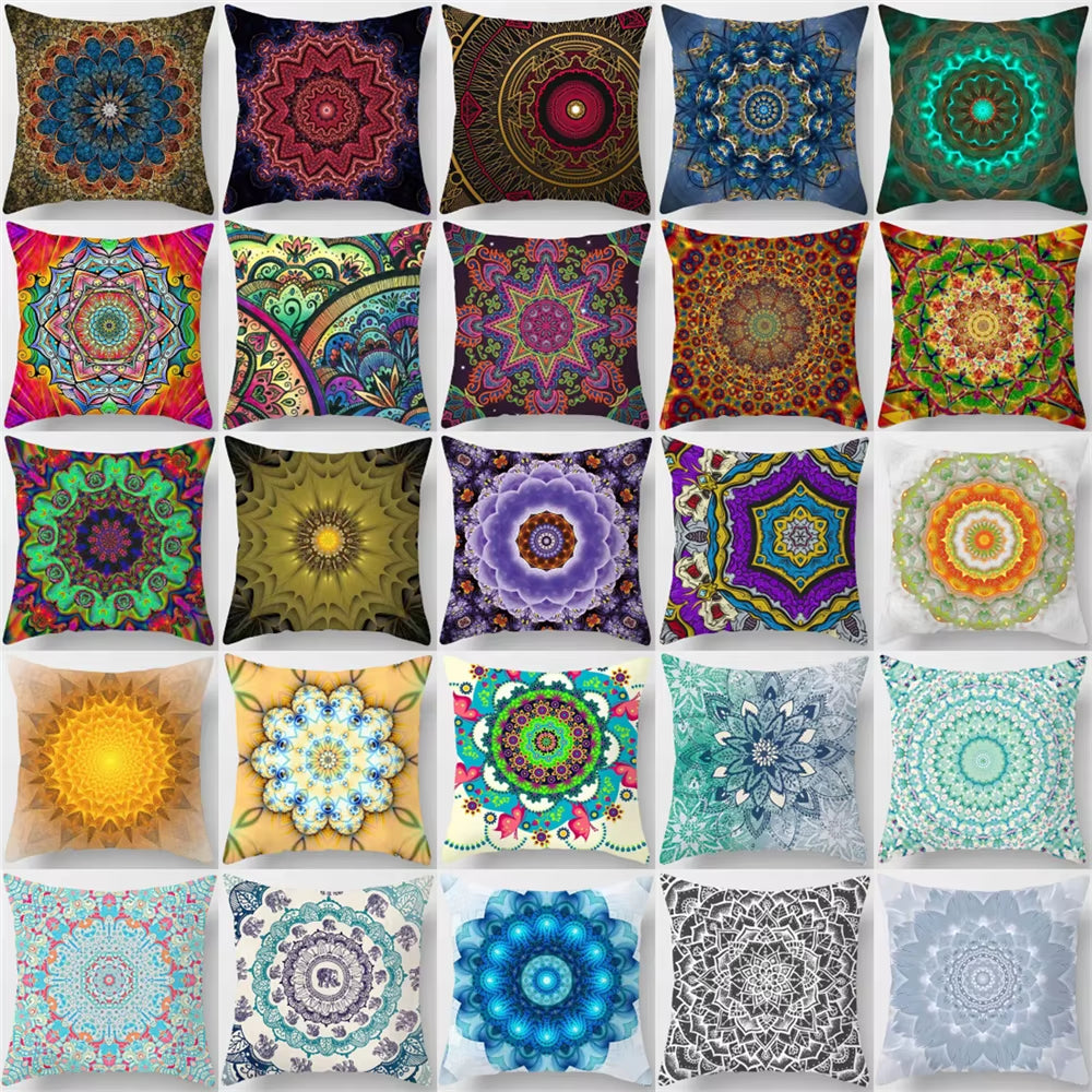 Brand New Indian Mandala Print Meditation Cushion Cases Ethnic Floral Polyester Pillows Case Livingroom Sofa Couch Throw Pillows