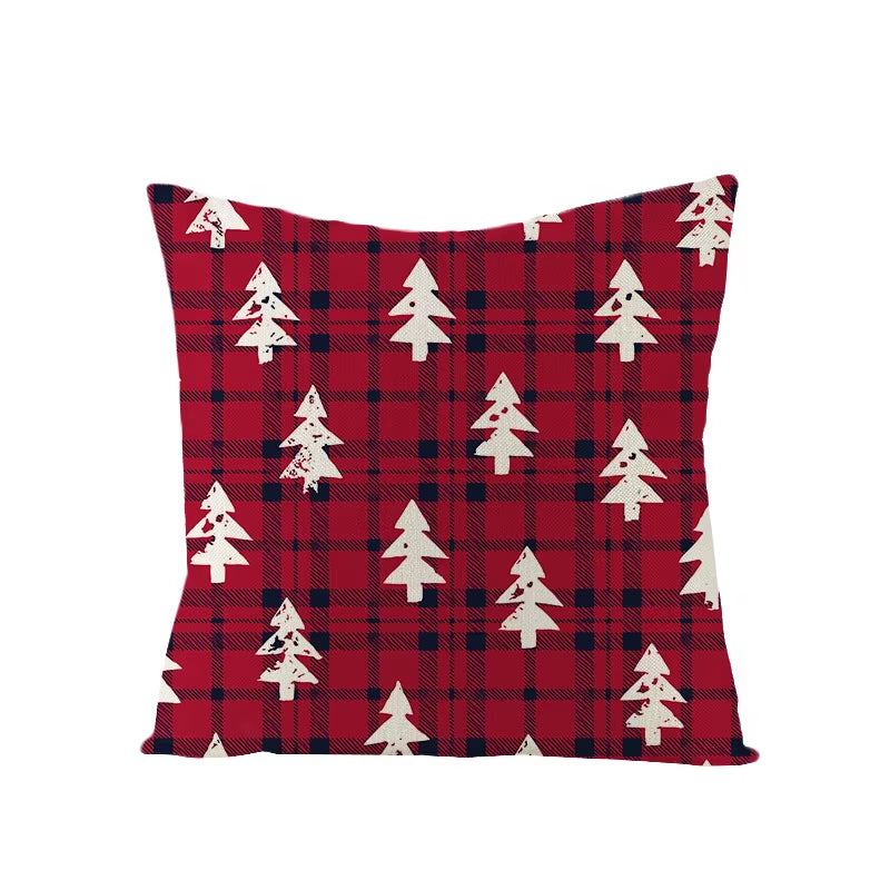 45X45CM Linen Christmas Print Pillows Case Livingroom Sofa Couch Decorative Throw Pillows