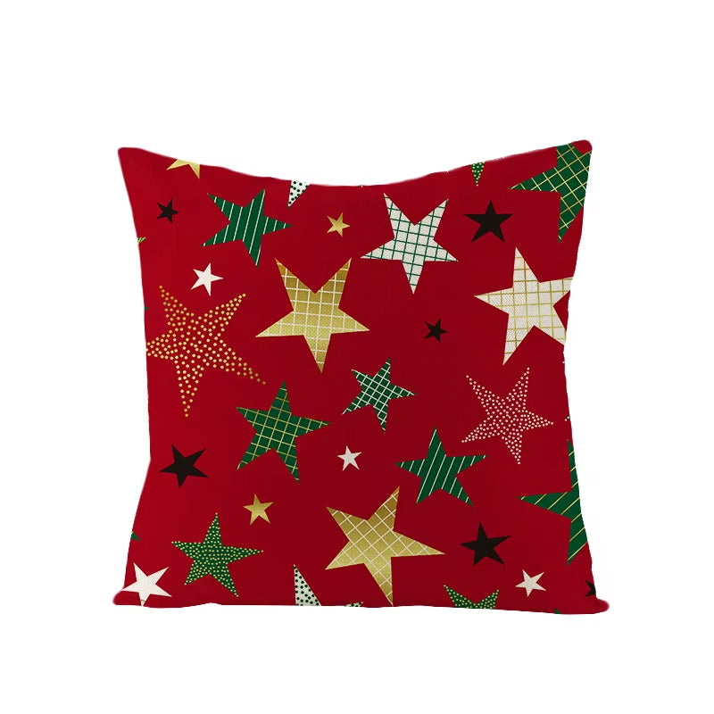 45X45CM Linen Christmas Print Pillows Case Livingroom Sofa Couch Decorative Throw Pillows