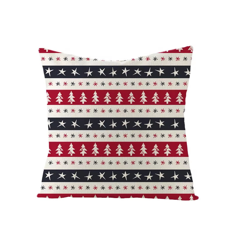 45X45CM Linen Christmas Print Pillows Case Livingroom Sofa Couch Decorative Throw Pillows