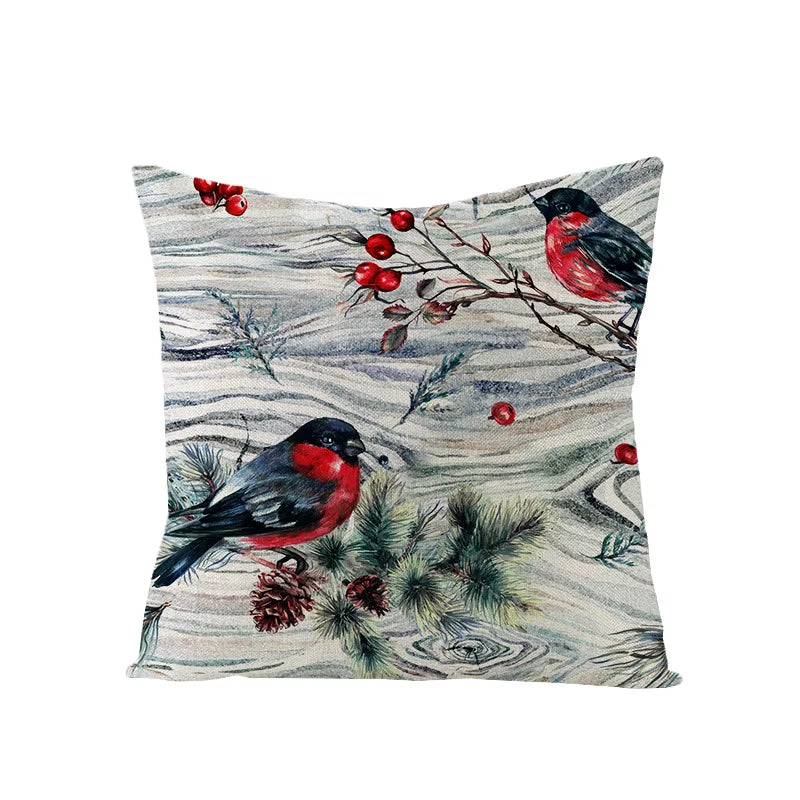 45X45CM Linen Christmas Print Pillows Case Livingroom Sofa Couch Decorative Throw Pillows