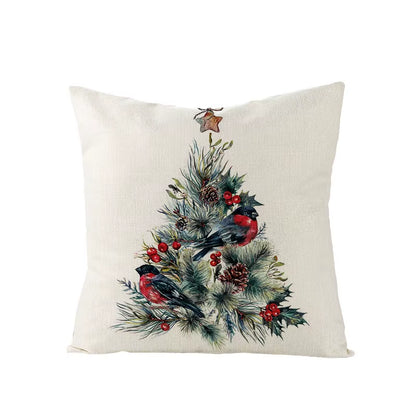 45X45CM Linen Christmas Print Pillows Case Livingroom Sofa Couch Decorative Throw Pillows