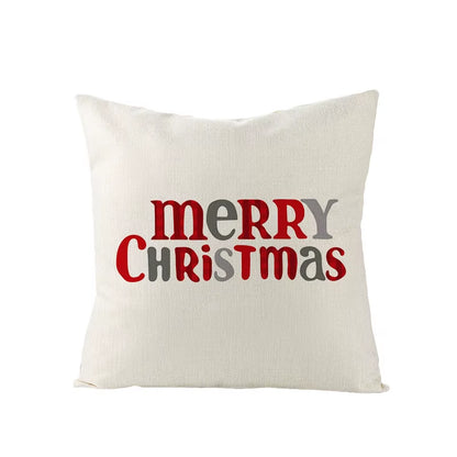 45X45CM Linen Christmas Print Pillows Case Livingroom Sofa Couch Decorative Throw Pillows