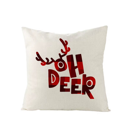 45X45CM Linen Christmas Print Pillows Case Livingroom Sofa Couch Decorative Throw Pillows