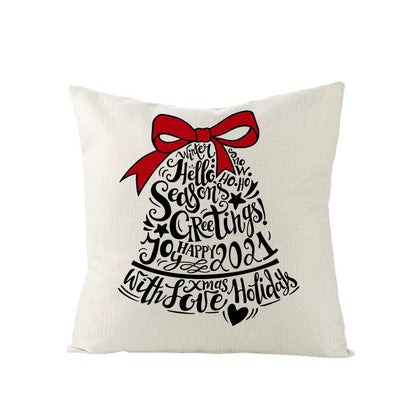 45X45CM Linen Christmas Print Pillows Case Livingroom Sofa Couch Decorative Throw Pillows