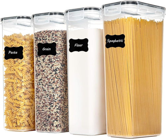 Airtight Food Storage Containers with Lids, Containers for Pantry Organization and Storage, BPA Free Kitchen Canisters for Spaghetti, Flour, Sugar and Noodles