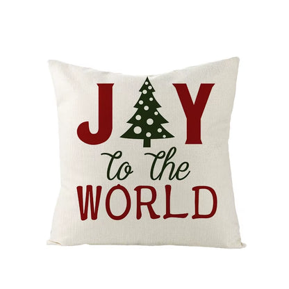 45X45CM Linen Christmas Print Pillows Case Livingroom Sofa Couch Decorative Throw Pillows