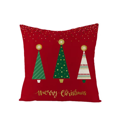 45X45CM Linen Christmas Print Pillows Case Livingroom Sofa Couch Decorative Throw Pillows
