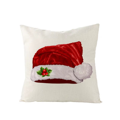 45X45CM Linen Christmas Print Pillows Case Livingroom Sofa Couch Decorative Throw Pillows